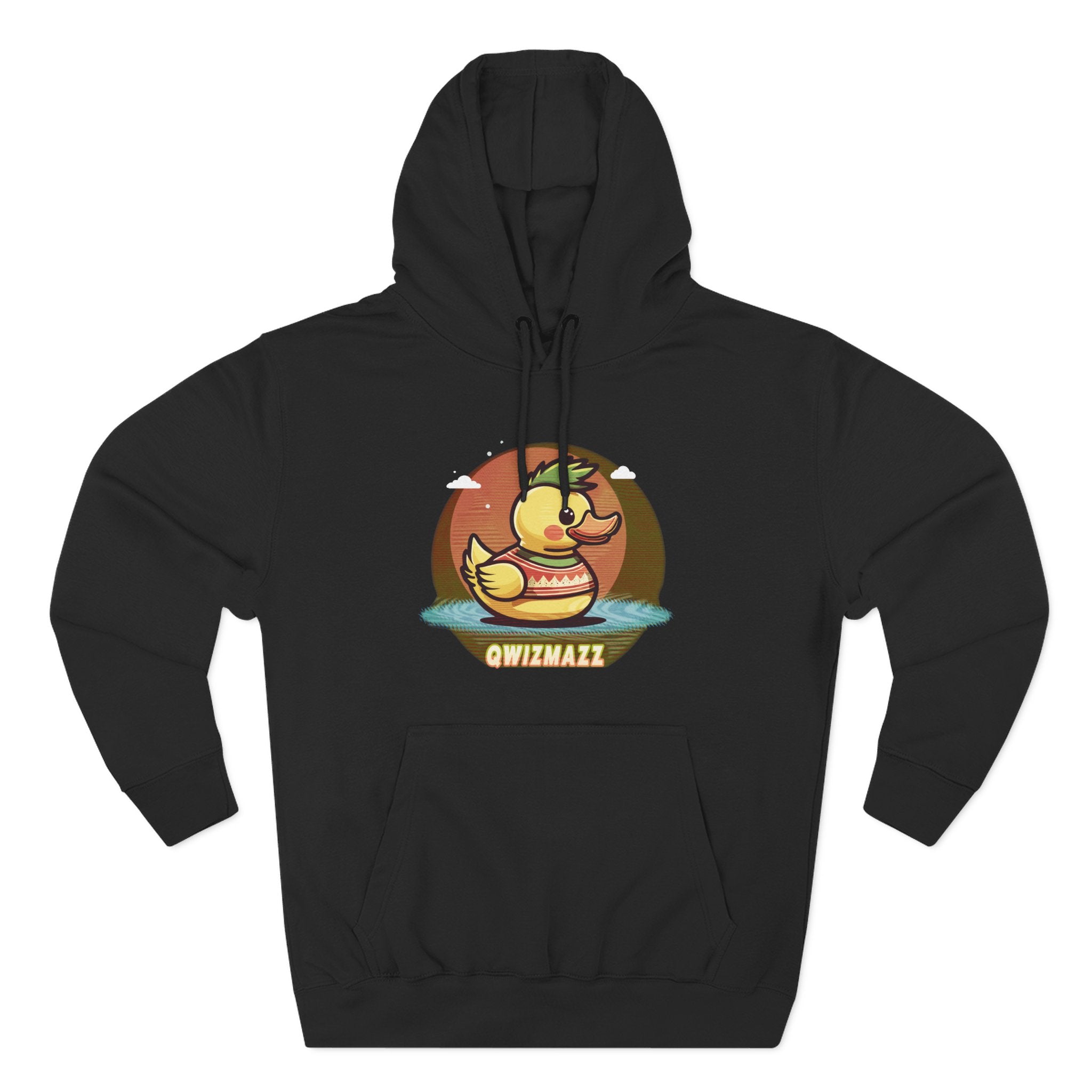 Quimbly the Duck Rubber Duck Retro Hoodie — QWIZMAZZ Graphic Pullover