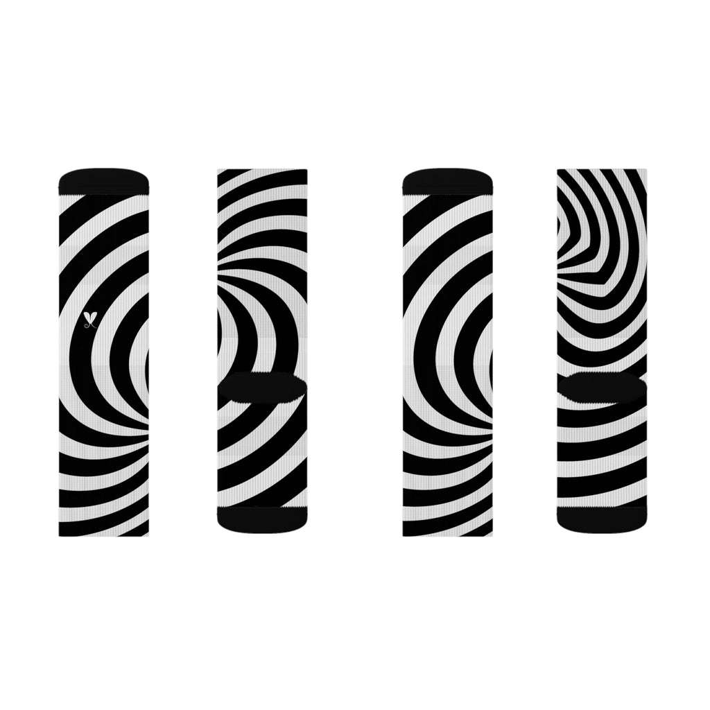 Signal Lock: Resonance Socks, Unique Sublimation Footwear, Vibrant Printed Sock Pair, vintage, Trendy Geometric Design, Gift for Men and Women, Fashionistas