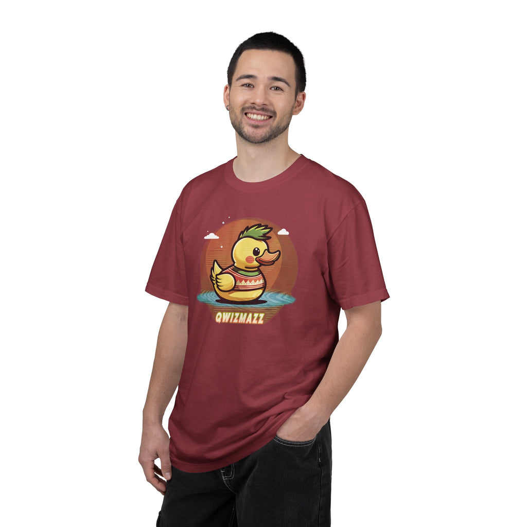 Quimbly the Duck Graphic T-Shirt — Cute Retro Rubber Duck Illustration (QWIZMAZZ)