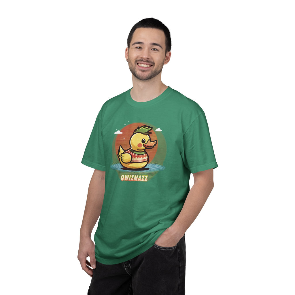 Quimbly the Duck Graphic T-Shirt — Cute Retro Rubber Duck Illustration (QWIZMAZZ)