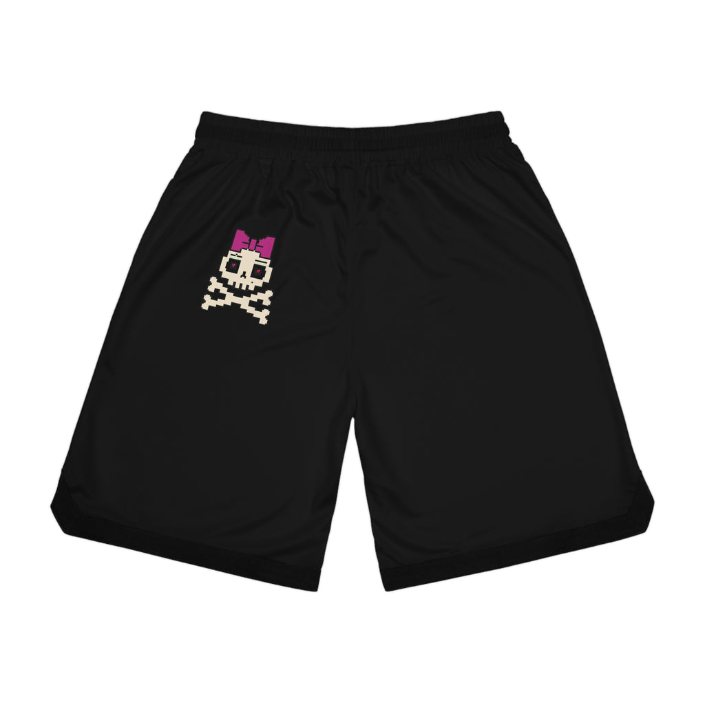 Skull & Bow Basketball Shorts — Women’s AOP Athletic Rib Shorts