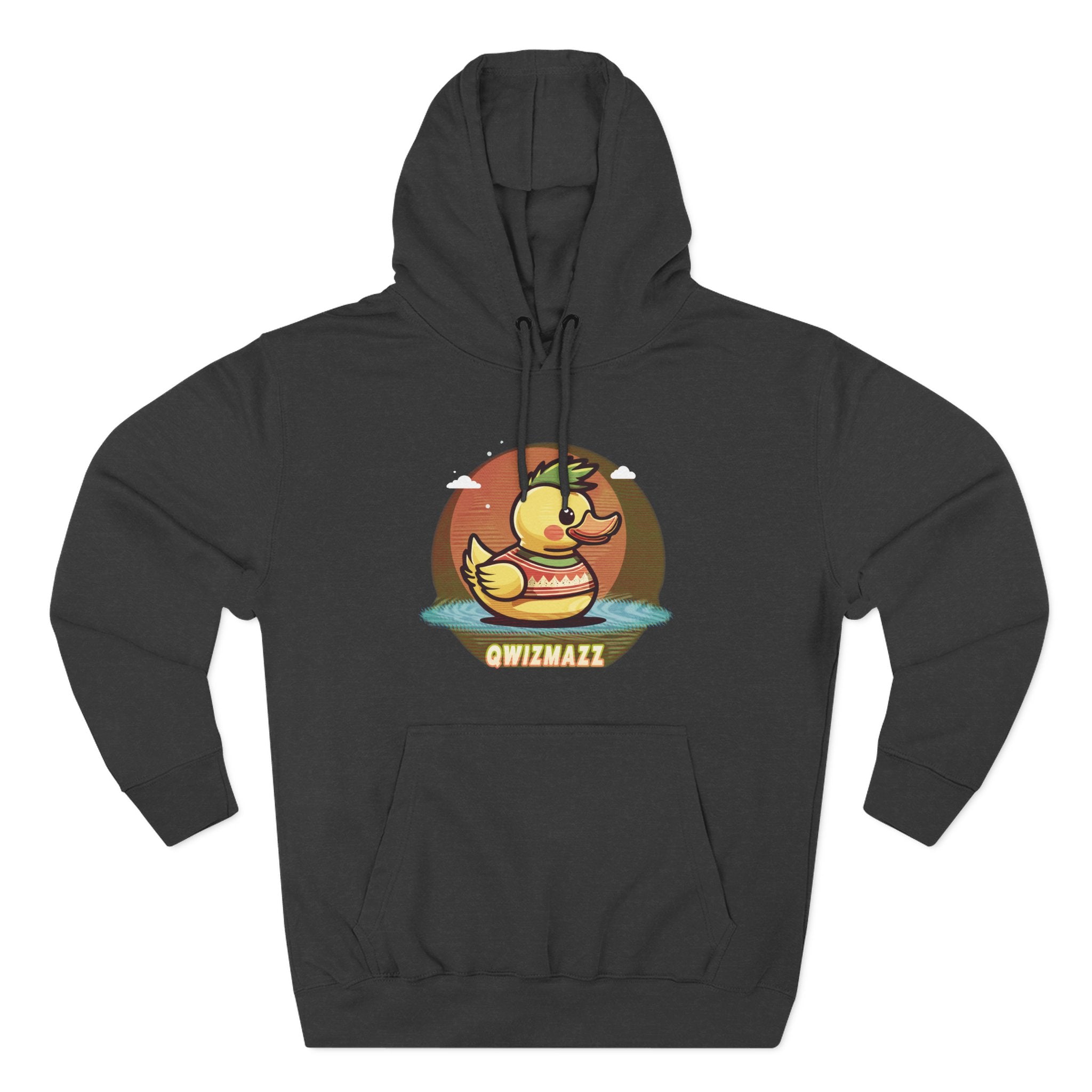 Quimbly the Duck Rubber Duck Retro Hoodie — QWIZMAZZ Graphic Pullover