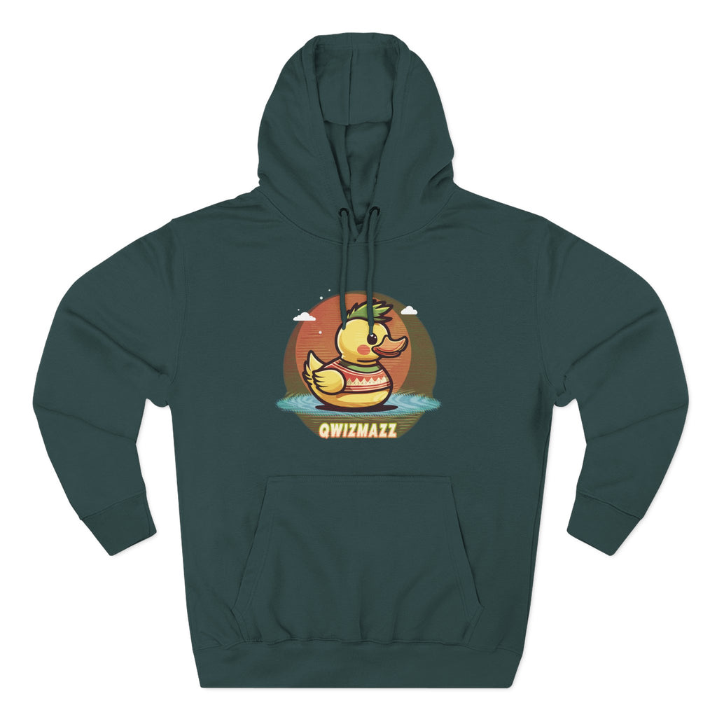 Quimbly the Duck Rubber Duck Retro Hoodie — QWIZMAZZ Graphic Pullover