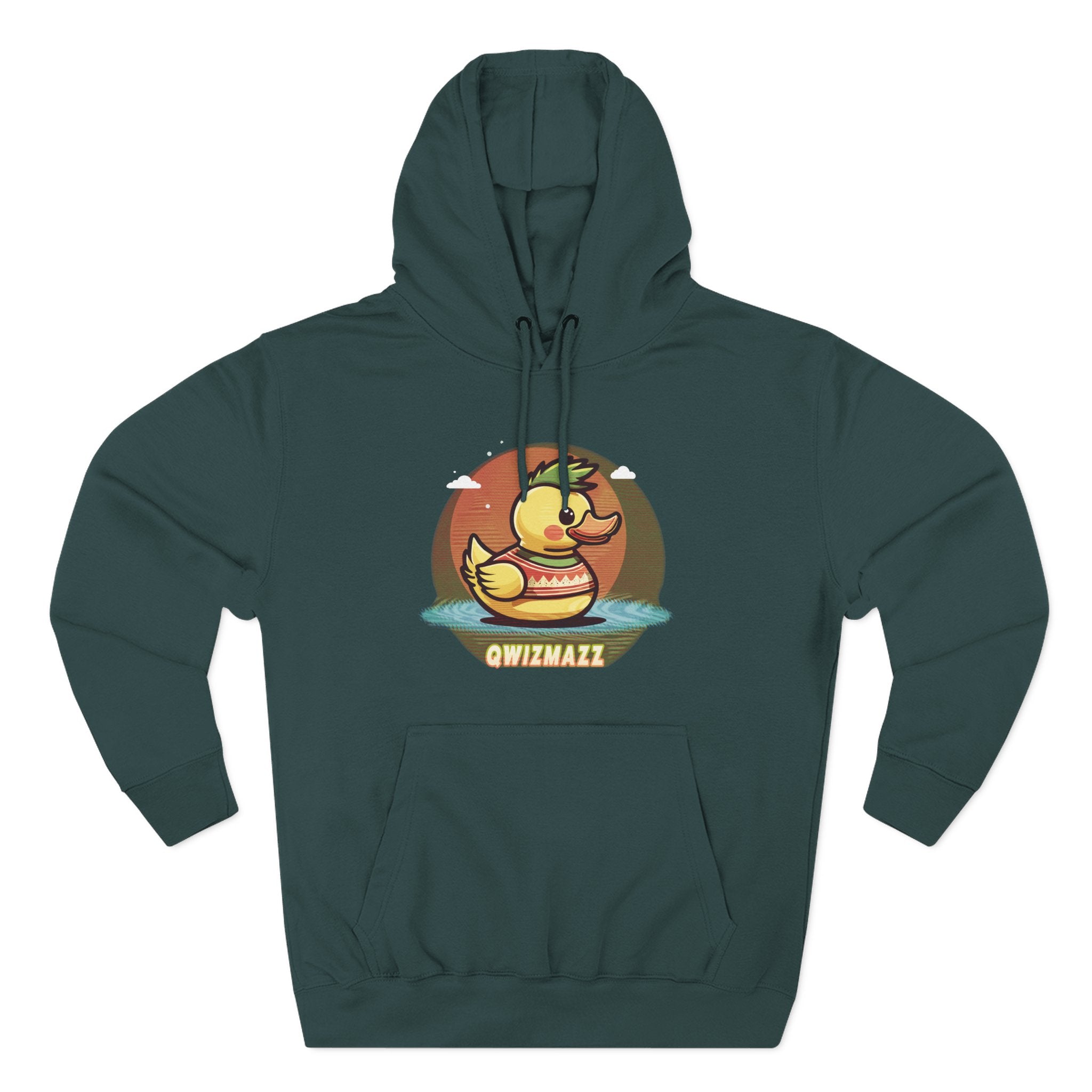 Quimbly the Duck Rubber Duck Retro Hoodie — QWIZMAZZ Graphic Pullover