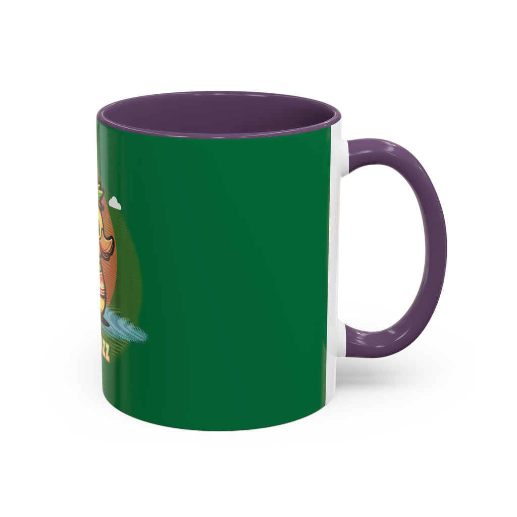 Quimbly the Duck Rubber Duck Coffee Mug - 'QWIZMAZZ' Accent Ceramic Mug (Green)