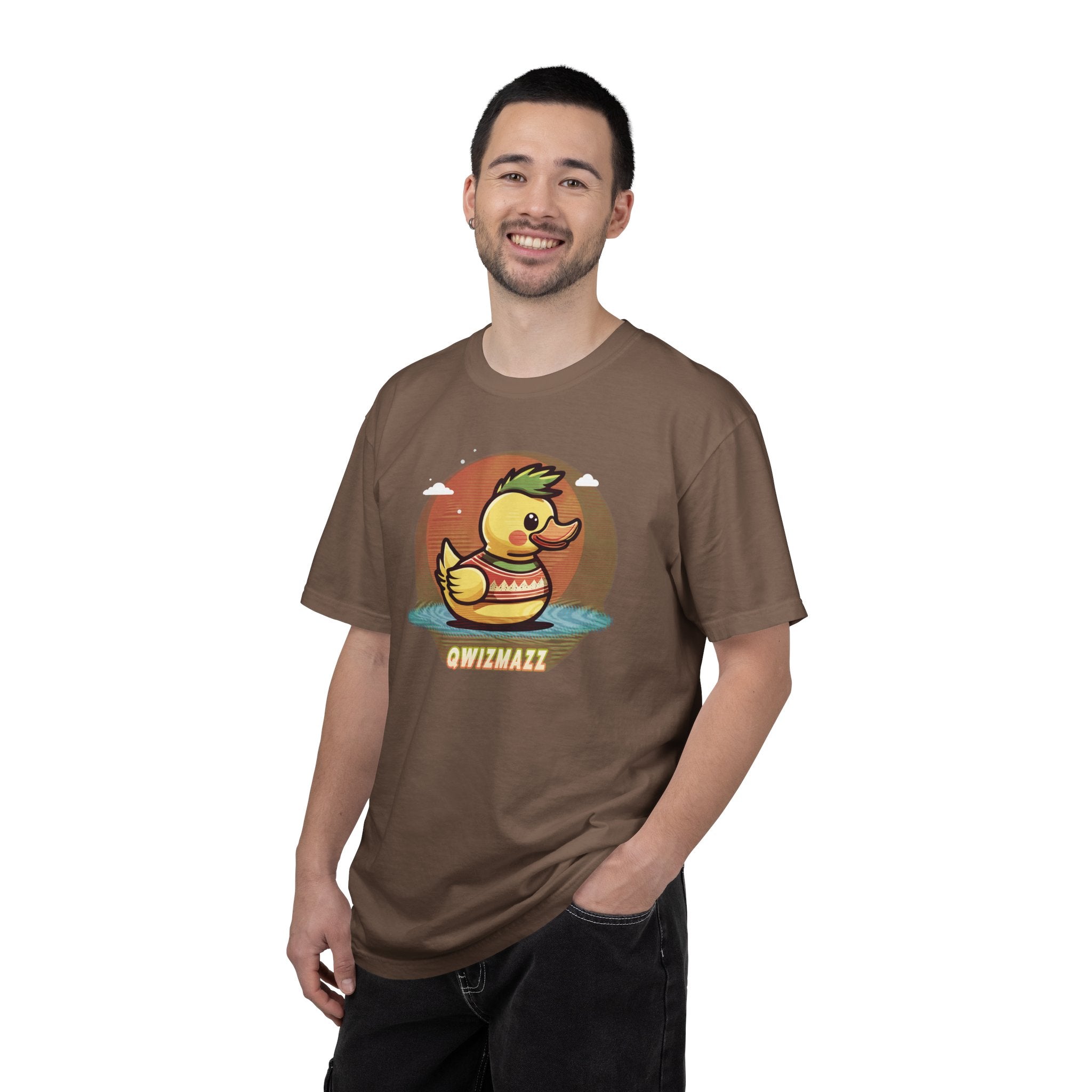Quimbly the Duck Graphic T-Shirt — Cute Retro Rubber Duck Illustration (QWIZMAZZ)