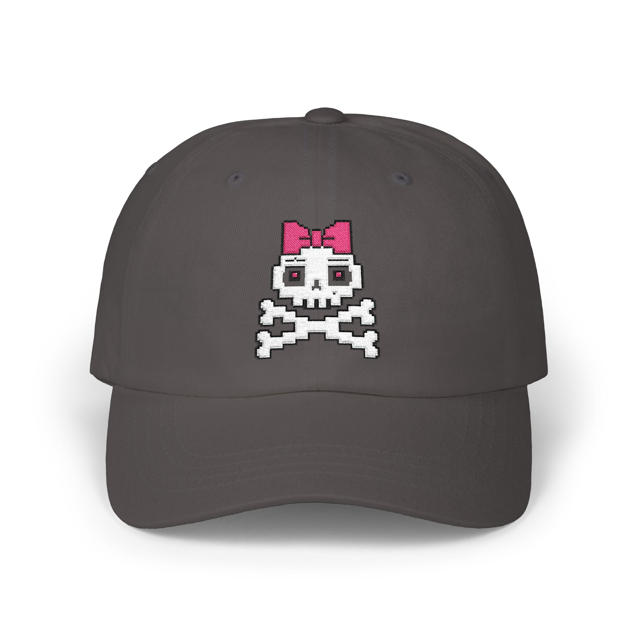 Skull & Bow Dad Cap — Cute Pirate Skull Embroidered Baseball Hat