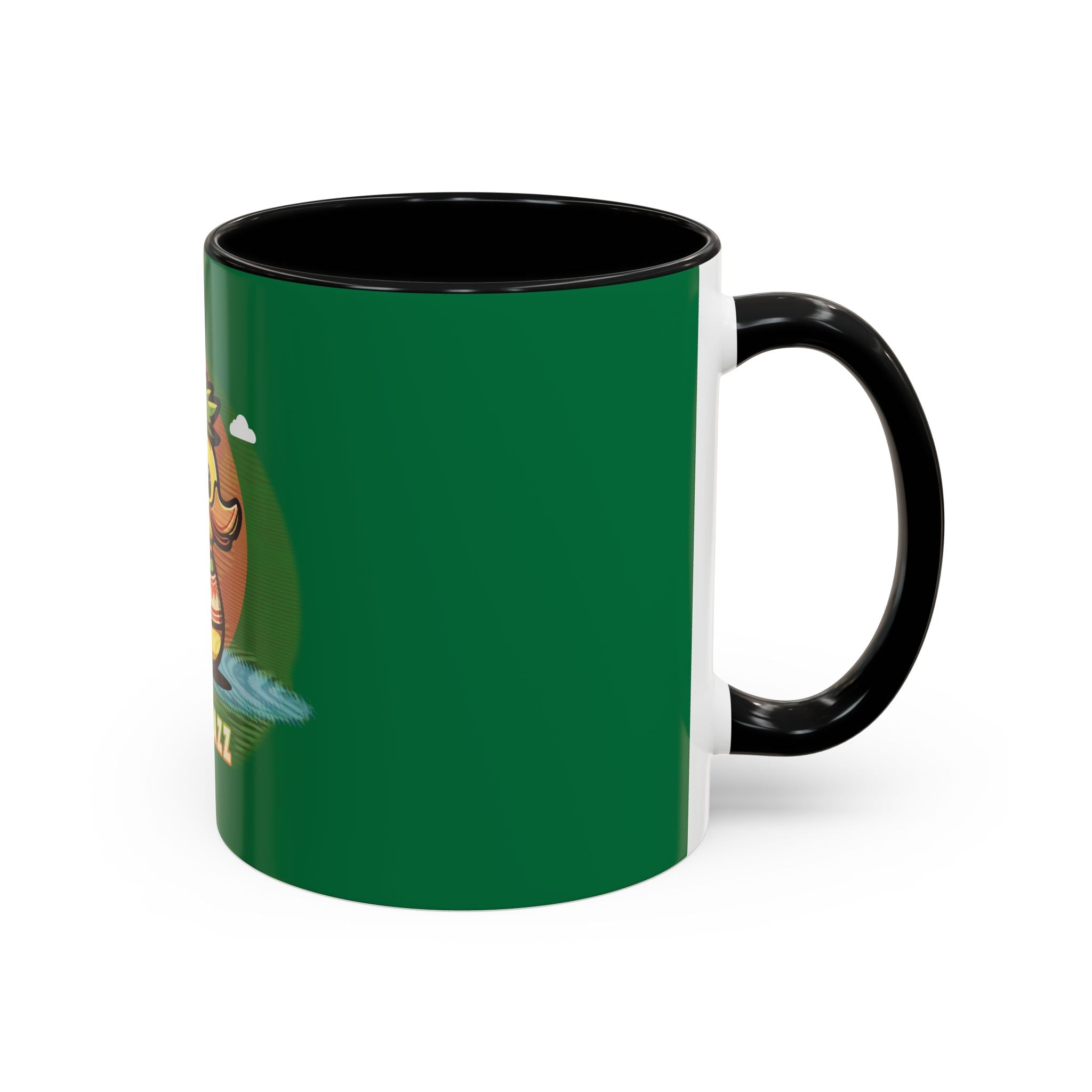 Quimbly the Duck Rubber Duck Coffee Mug - 'QWIZMAZZ' Accent Ceramic Mug (Green)