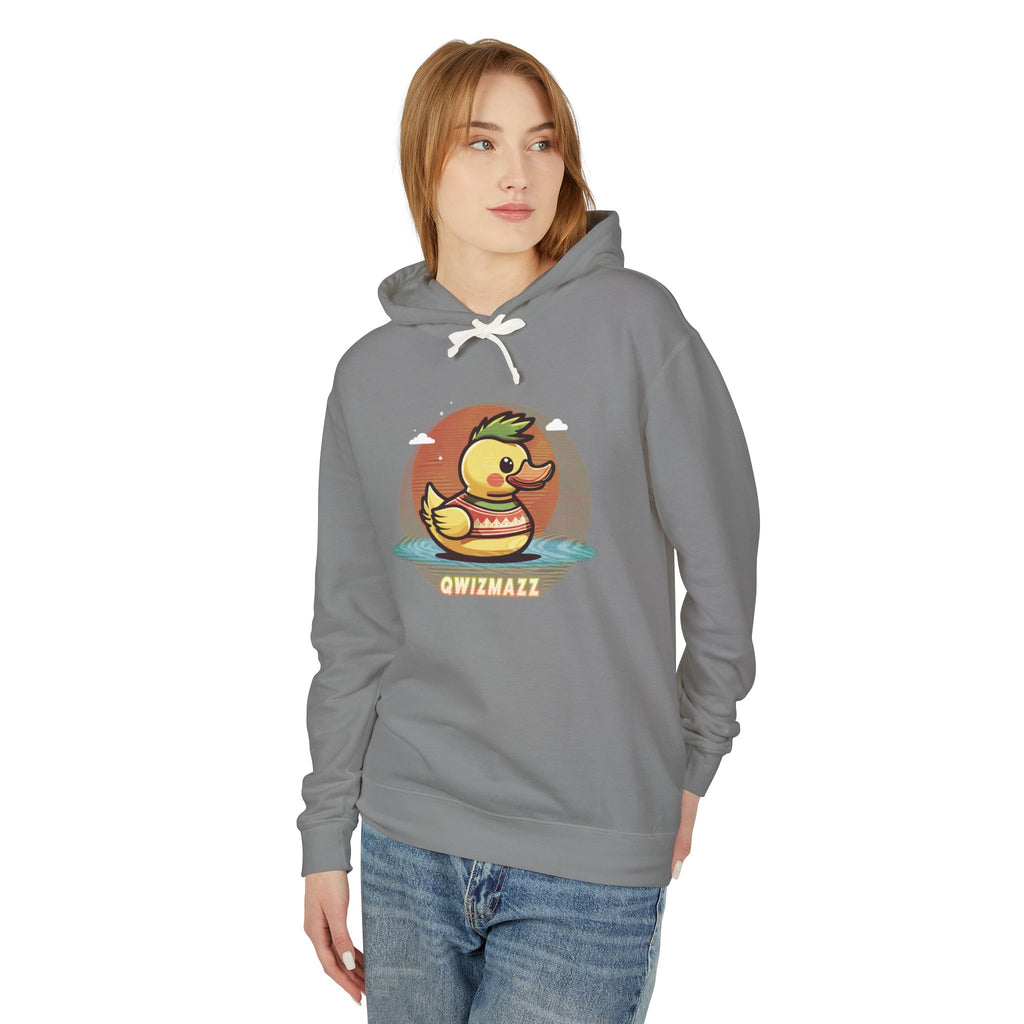 Quimbly the Duck Swim Team Hoodie — Cute Retro Duck Lifeguard Pullover