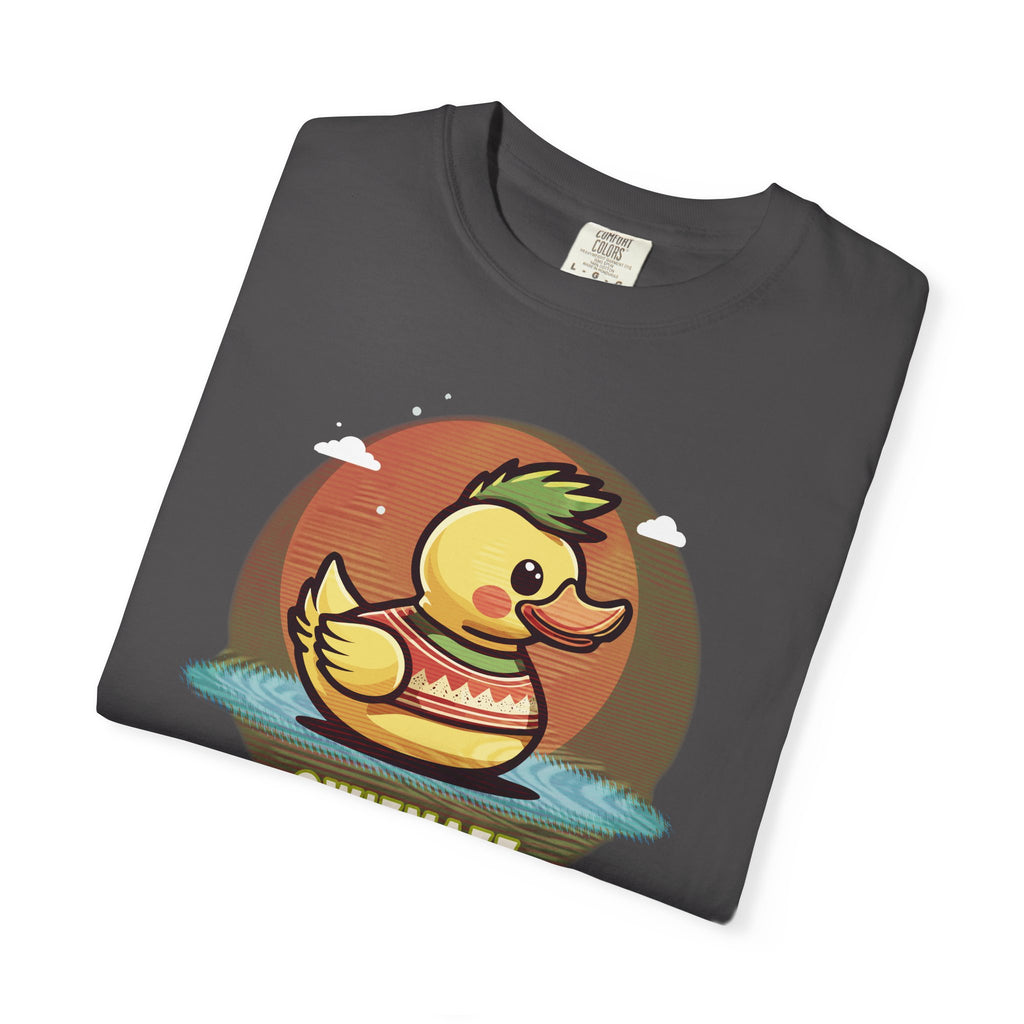 Quimbly the Duck Graphic T-Shirt — Cute Retro Rubber Duck Illustration (QWIZMAZZ)