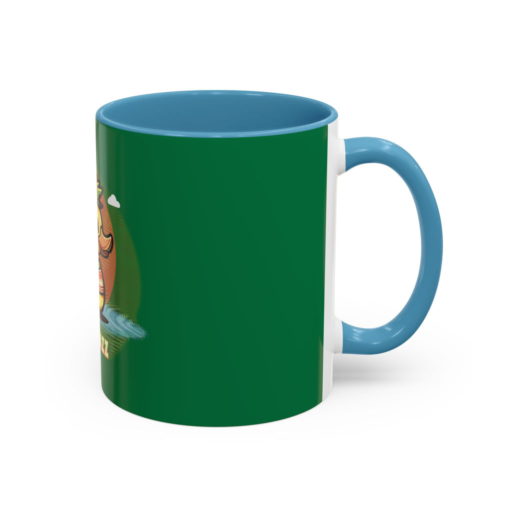 Quimbly the Duck Rubber Duck Coffee Mug - 'QWIZMAZZ' Accent Ceramic Mug (Green)