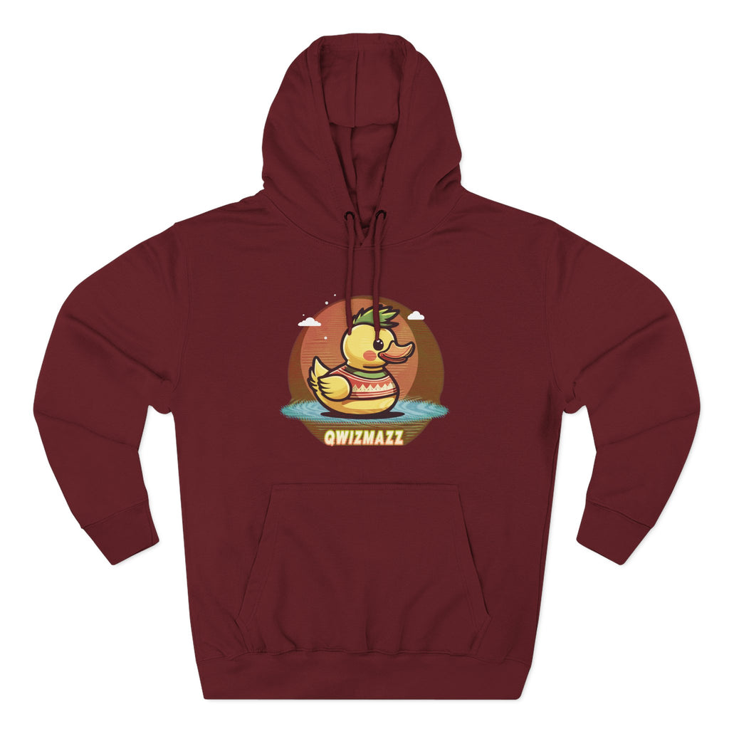 Quimbly the Duck Rubber Duck Retro Hoodie — QWIZMAZZ Graphic Pullover