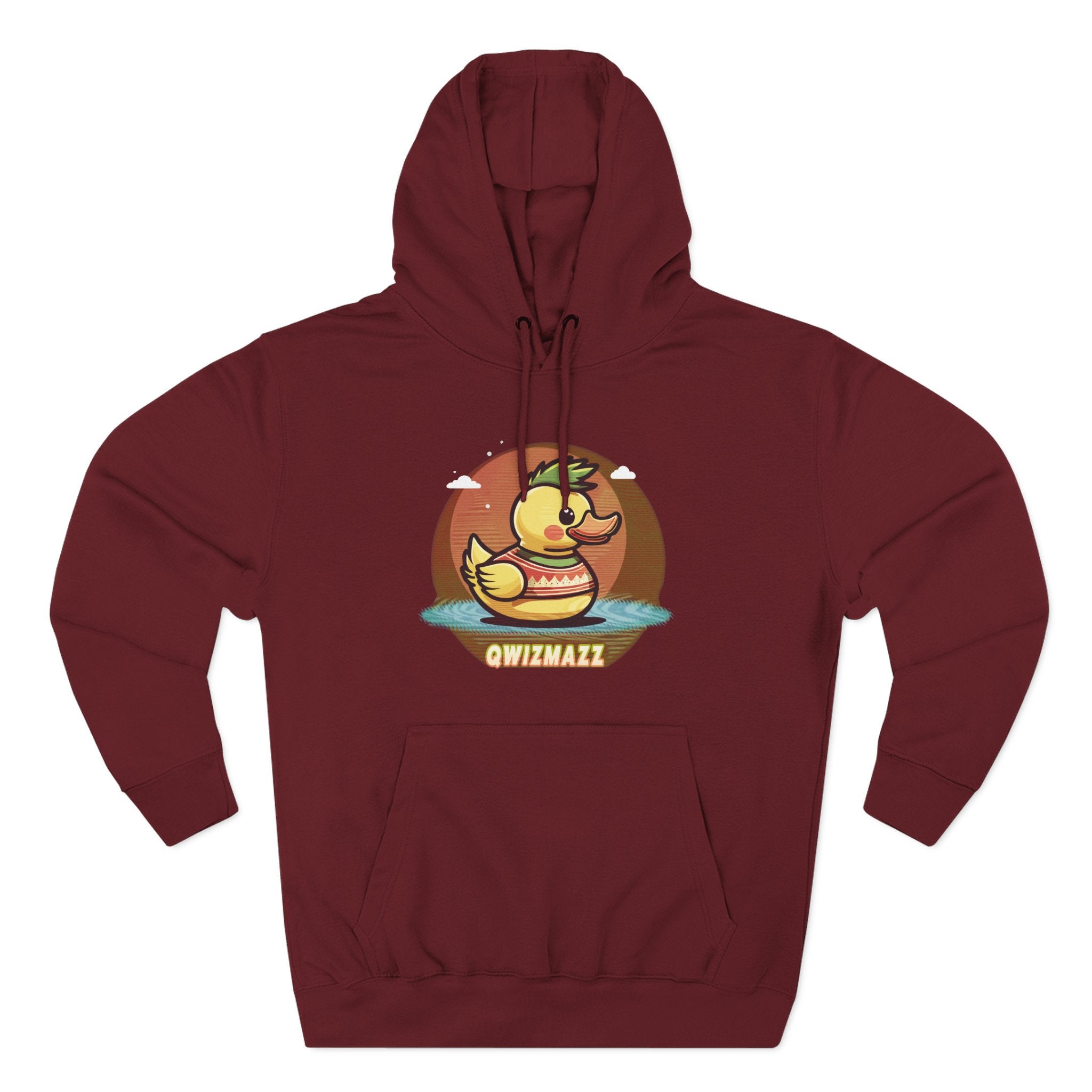 Quimbly the Duck Rubber Duck Retro Hoodie — QWIZMAZZ Graphic Pullover