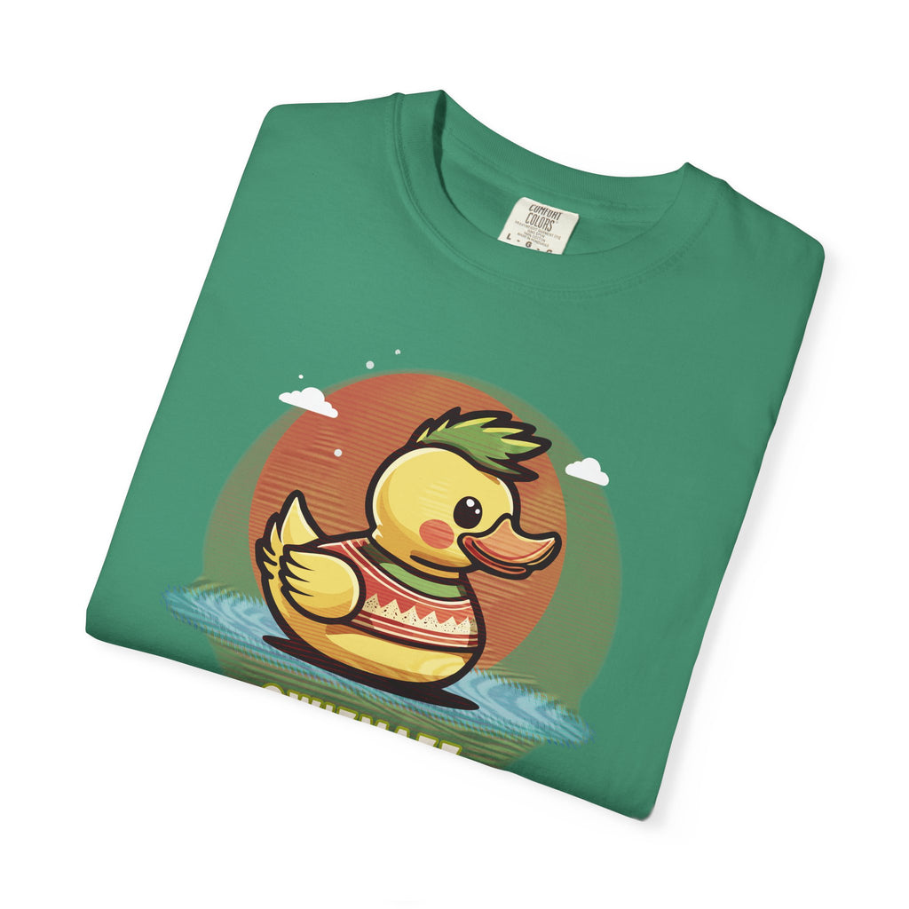 Quimbly the Duck Graphic T-Shirt — Cute Retro Rubber Duck Illustration (QWIZMAZZ)
