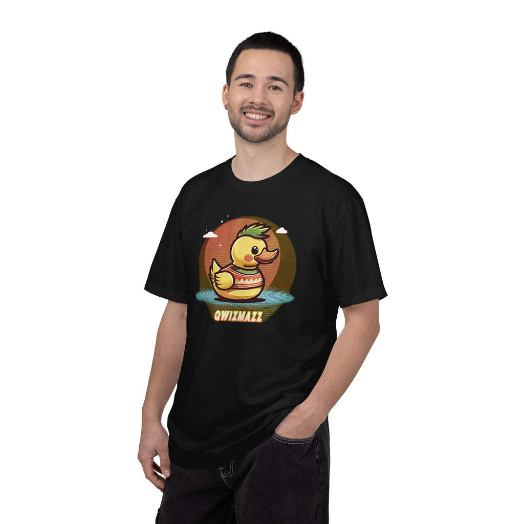 Quimbly the Duck Graphic T-Shirt — Cute Retro Rubber Duck Illustration (QWIZMAZZ)