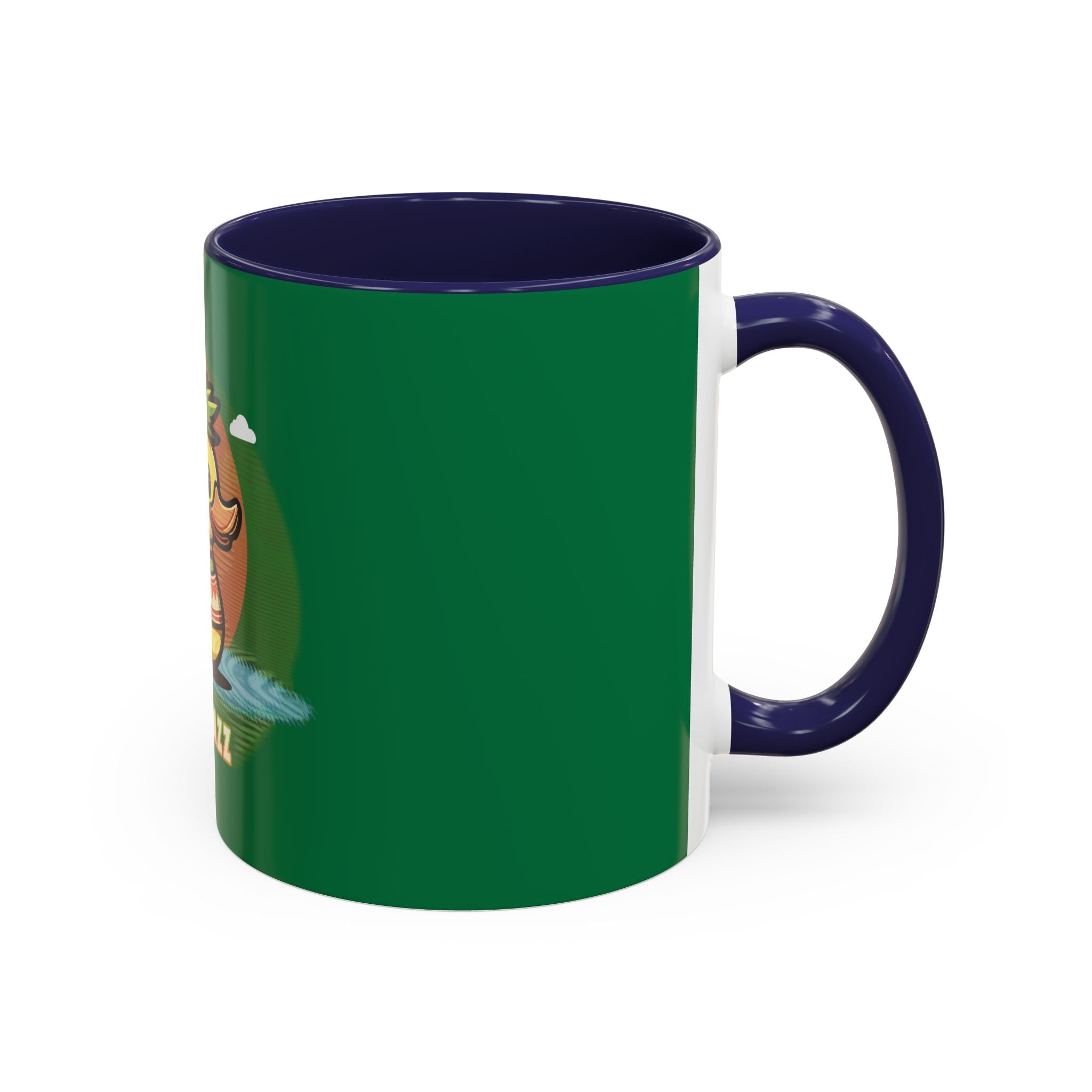 Quimbly the Duck Rubber Duck Coffee Mug - 'QWIZMAZZ' Accent Ceramic Mug (Green)