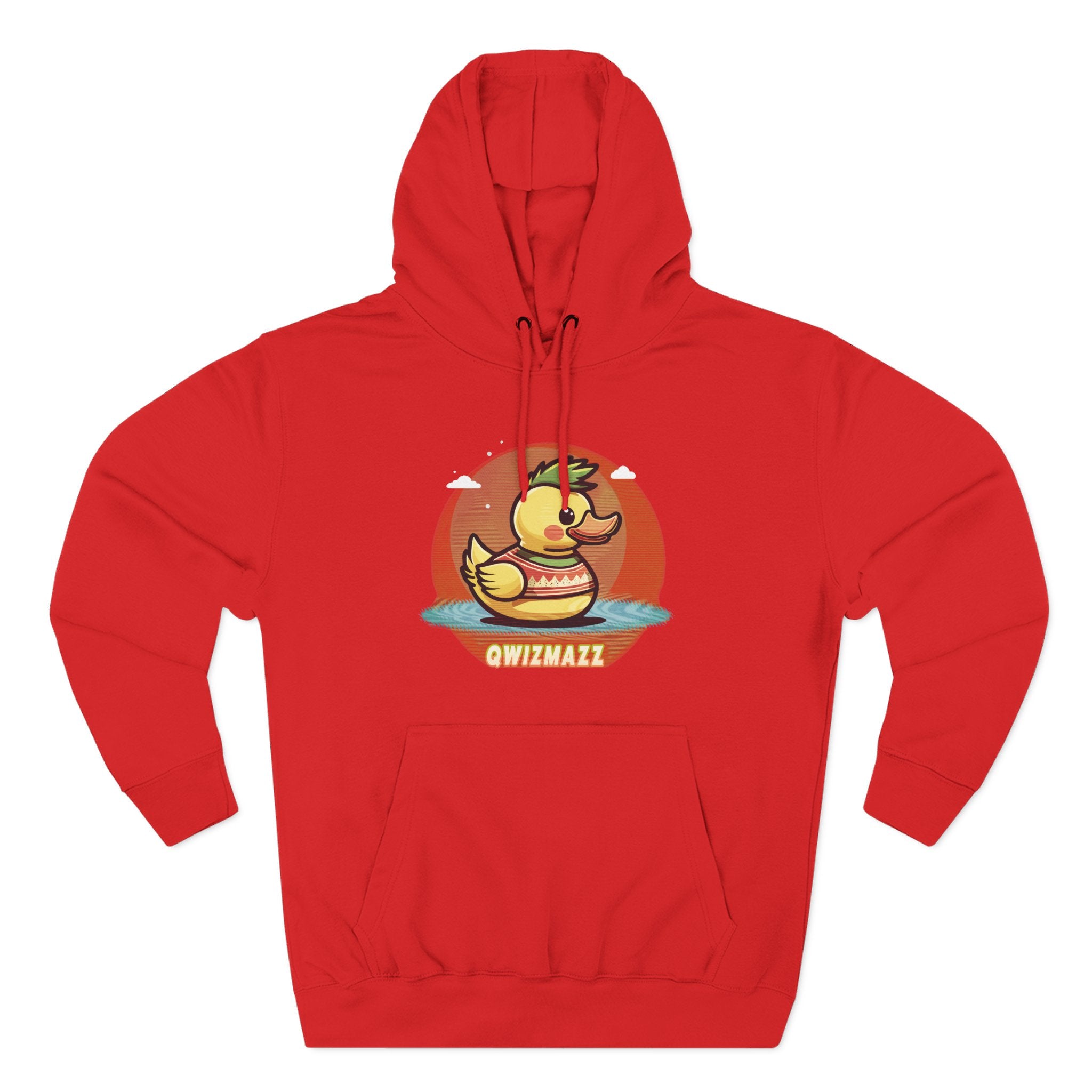 Quimbly the Duck Rubber Duck Retro Hoodie — QWIZMAZZ Graphic Pullover