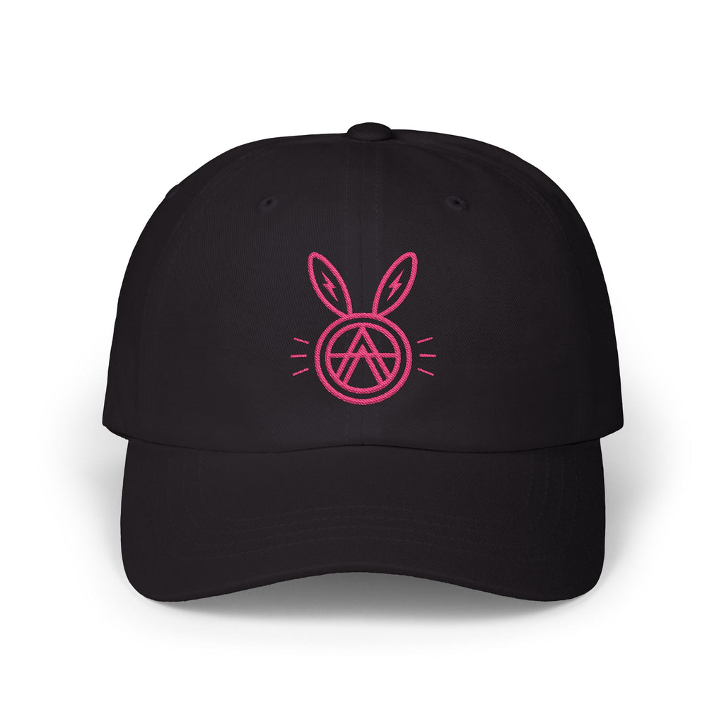 Dad Cap — Pink Bunny Anarchy Embroidered Hat