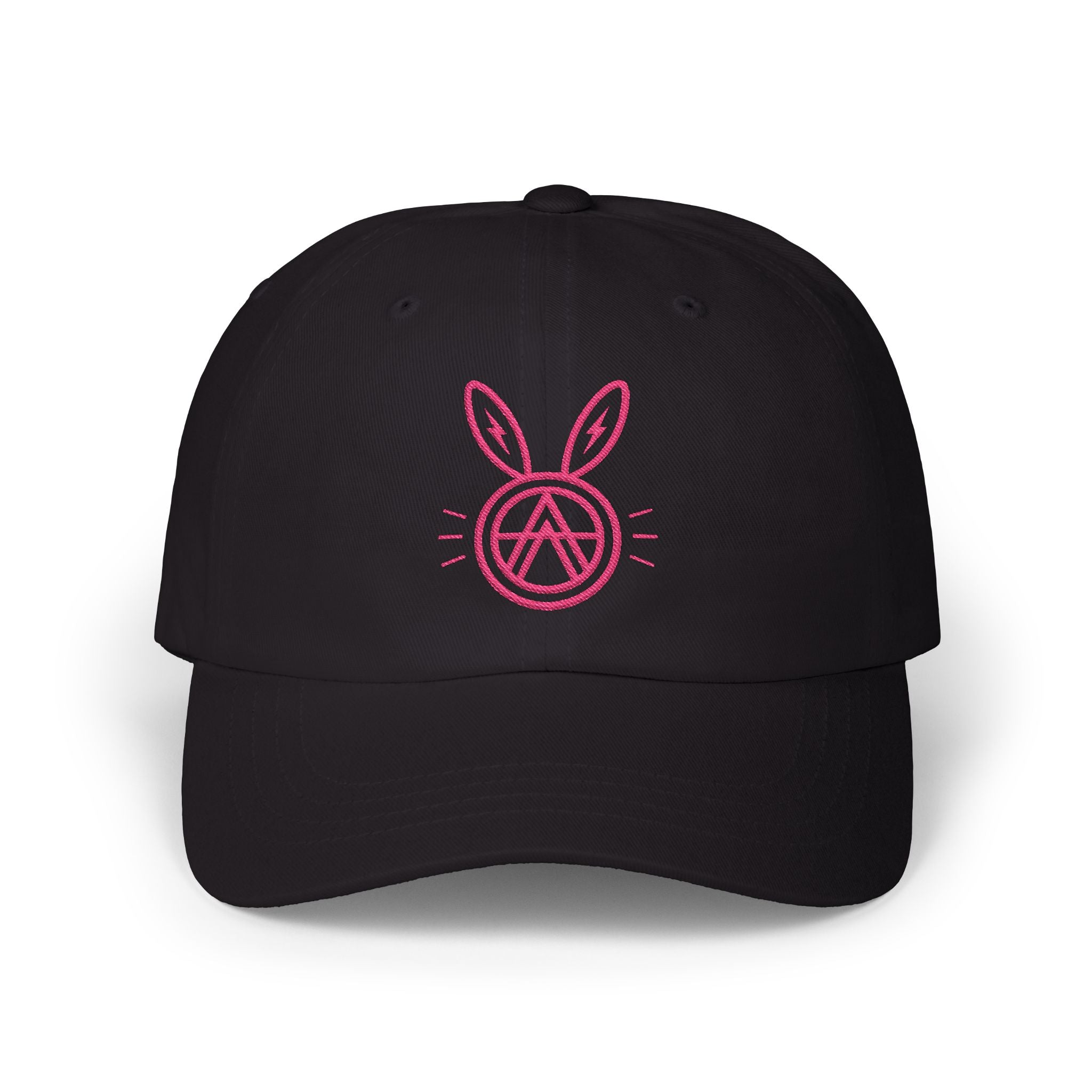 Dad Cap — Pink Bunny Anarchy Embroidered Hat