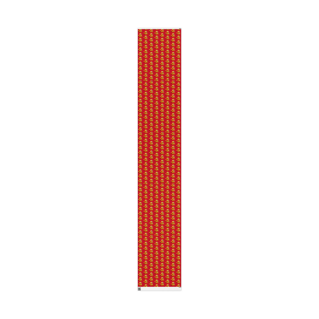 Duck Pattern Wrapping Paper Roll — Festive Red Cartoon Duck Gift Wrap for Birthdays & Holidays