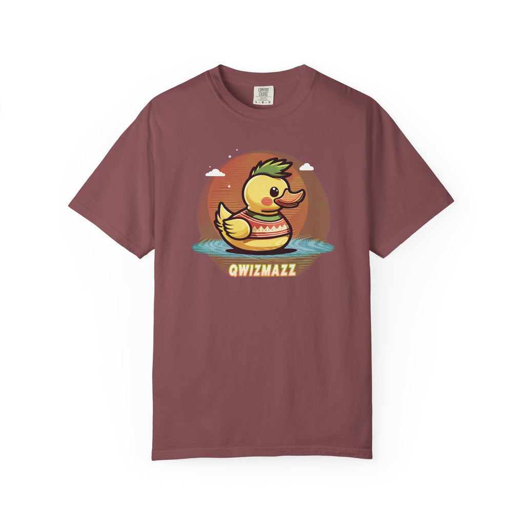 Quimbly the Duck Graphic T-Shirt — Cute Retro Rubber Duck Illustration (QWIZMAZZ)