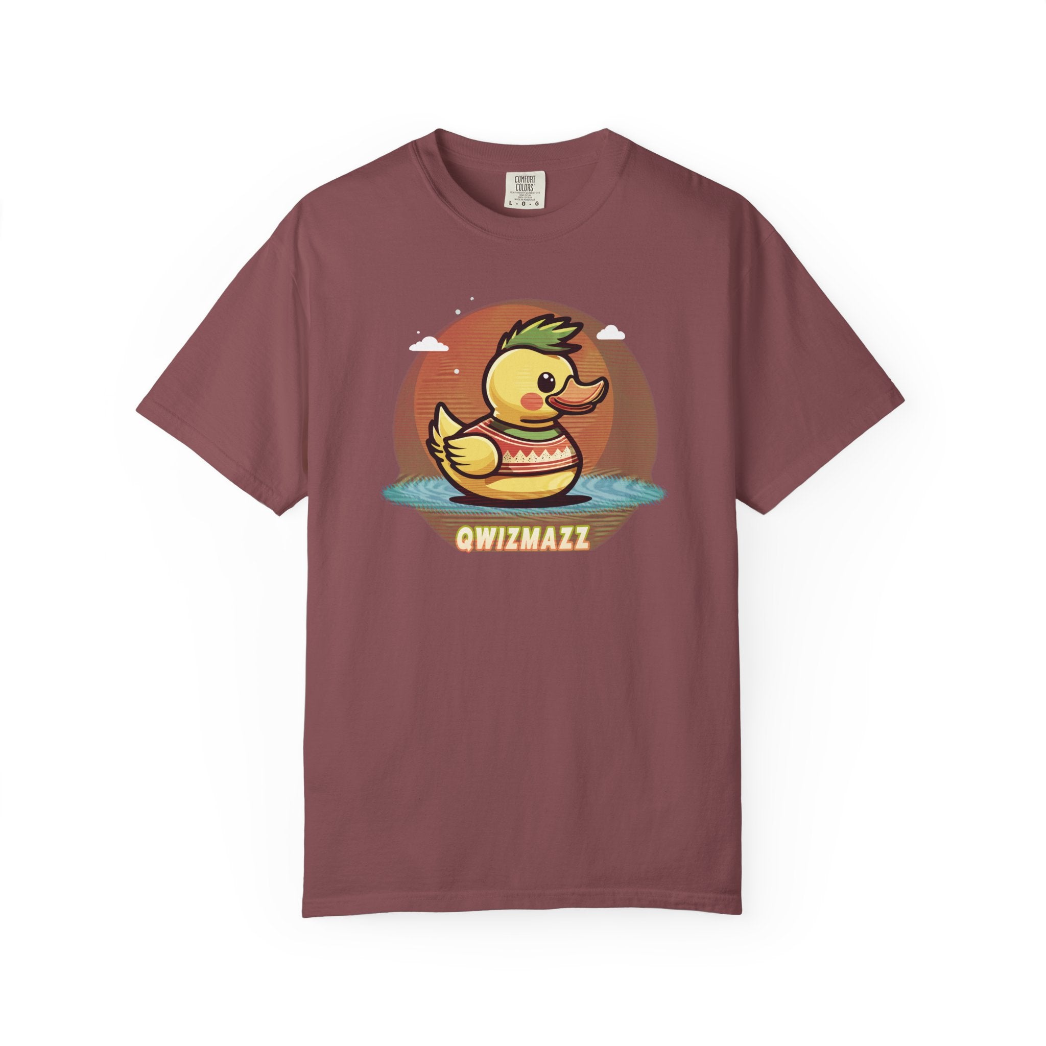 Quimbly the Duck Graphic T-Shirt — Cute Retro Rubber Duck Illustration (QWIZMAZZ)