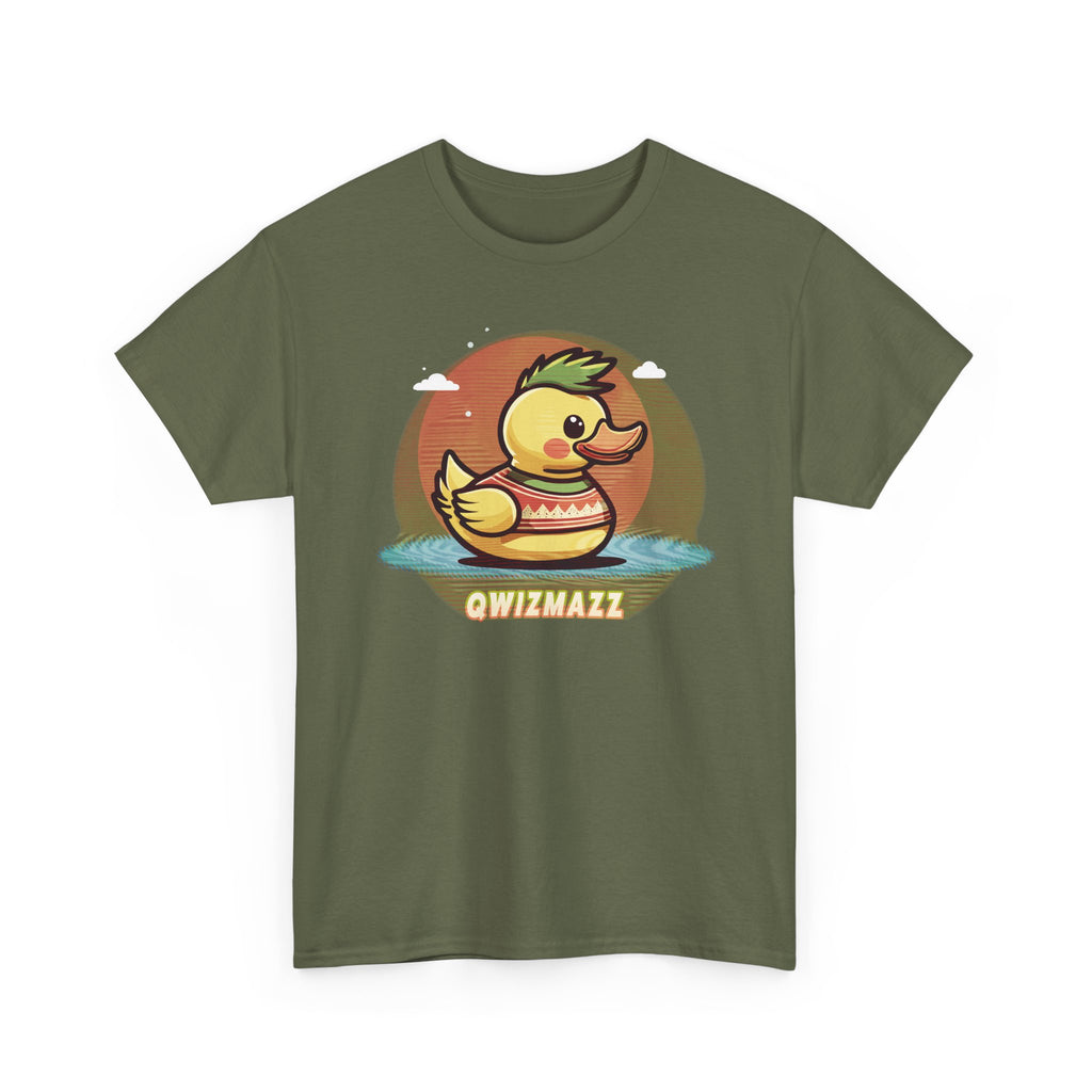 Vintage Rubber Duck T‑Shirt — Playful "QWIZMAZZ" Graphic Tee