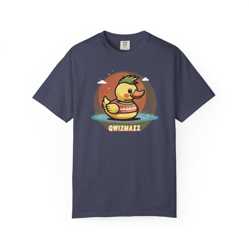 Quimbly the Duck Graphic T-Shirt — Cute Retro Rubber Duck Illustration (QWIZMAZZ)