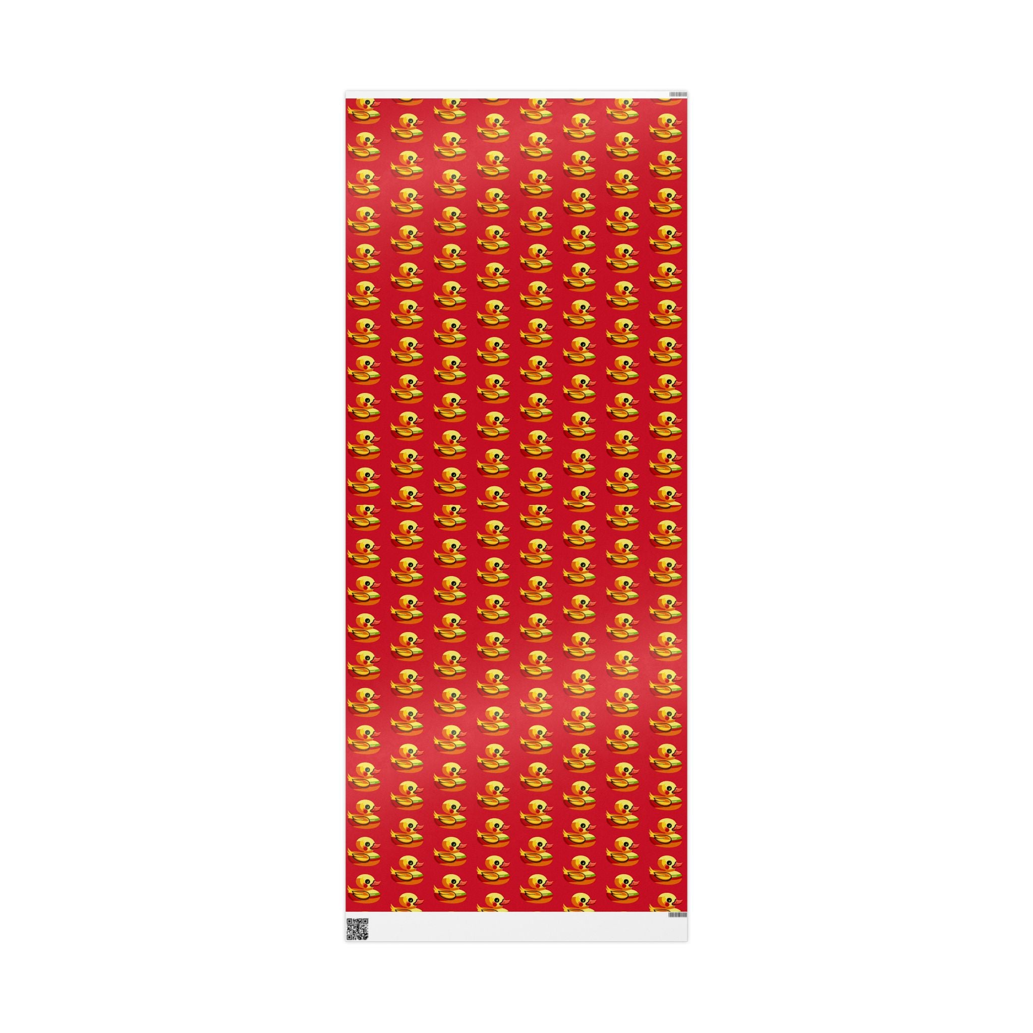 Duck Pattern Wrapping Paper Roll — Festive Red Cartoon Duck Gift Wrap for Birthdays & Holidays