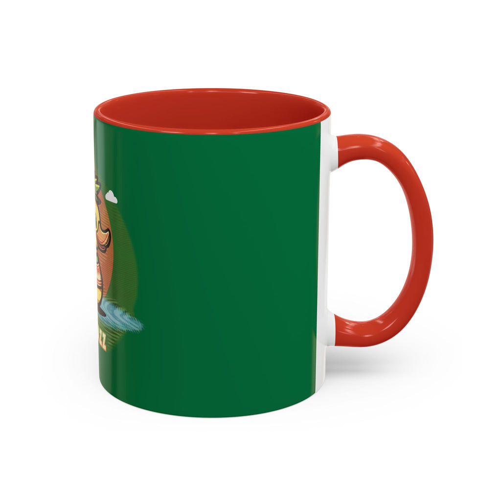 Quimbly the Duck Rubber Duck Coffee Mug - 'QWIZMAZZ' Accent Ceramic Mug (Green)