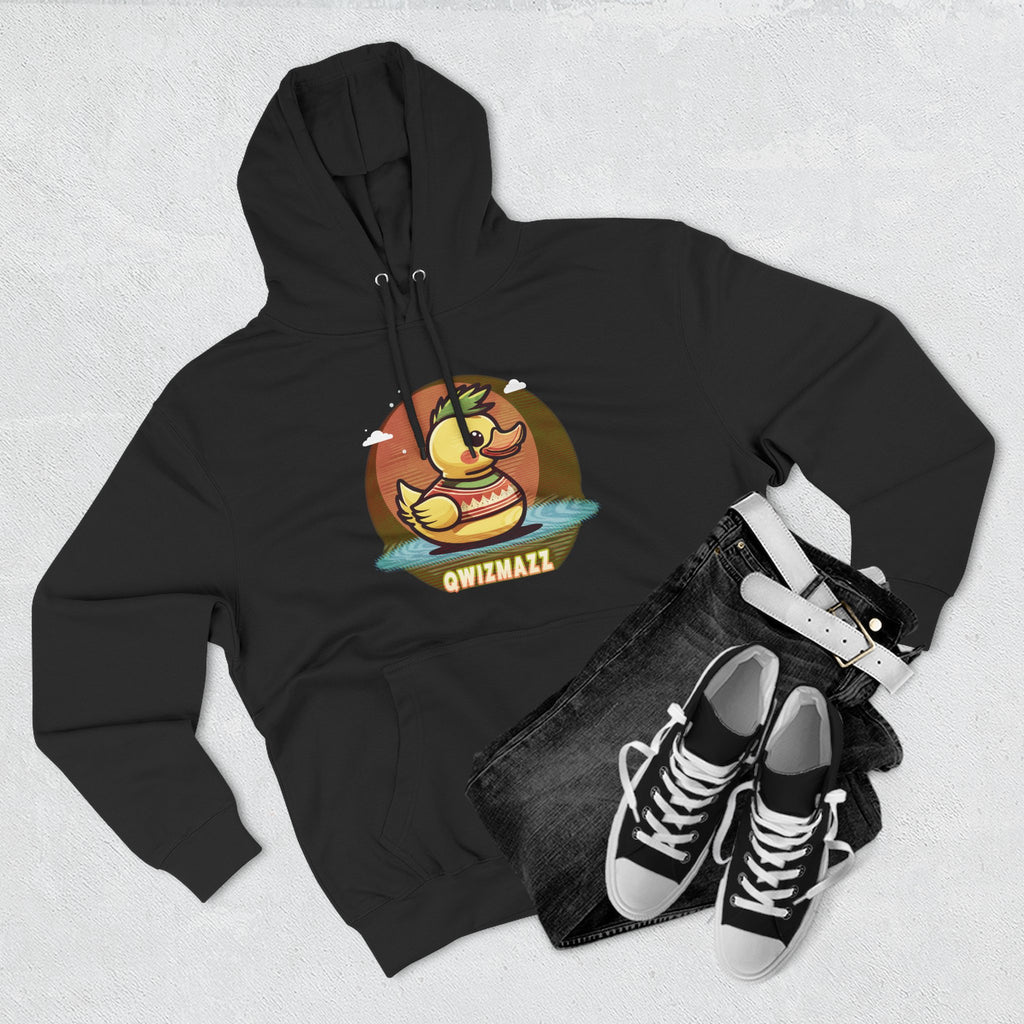 Quimbly the Duck Rubber Duck Retro Hoodie — QWIZMAZZ Graphic Pullover