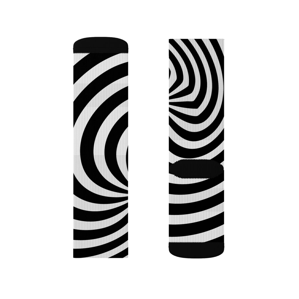 Signal Lock: Resonance Socks, Unique Sublimation Footwear, Vibrant Printed Sock Pair, vintage, Trendy Geometric Design, Gift for Men and Women, Fashionistas