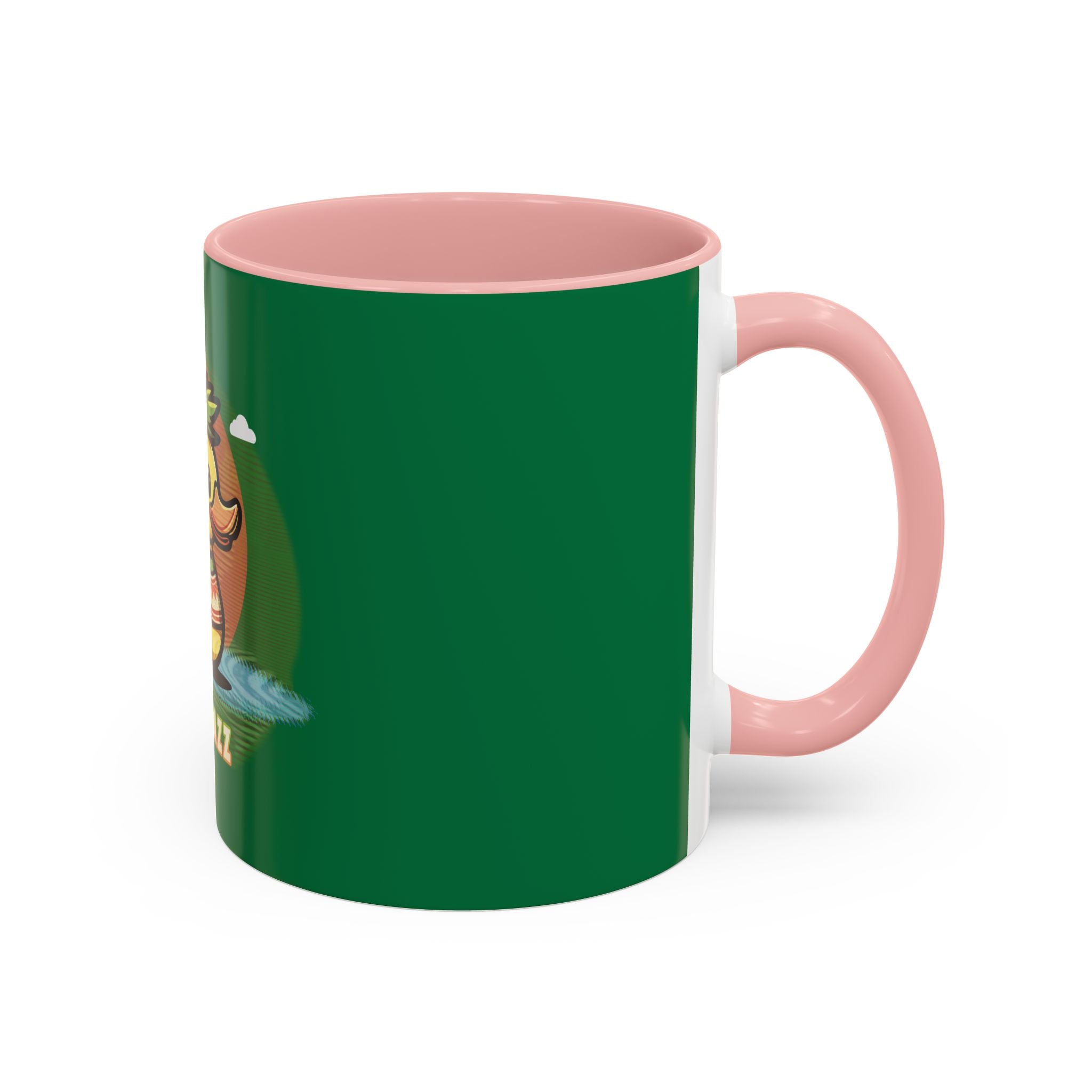 Quimbly the Duck Rubber Duck Coffee Mug - 'QWIZMAZZ' Accent Ceramic Mug (Green)
