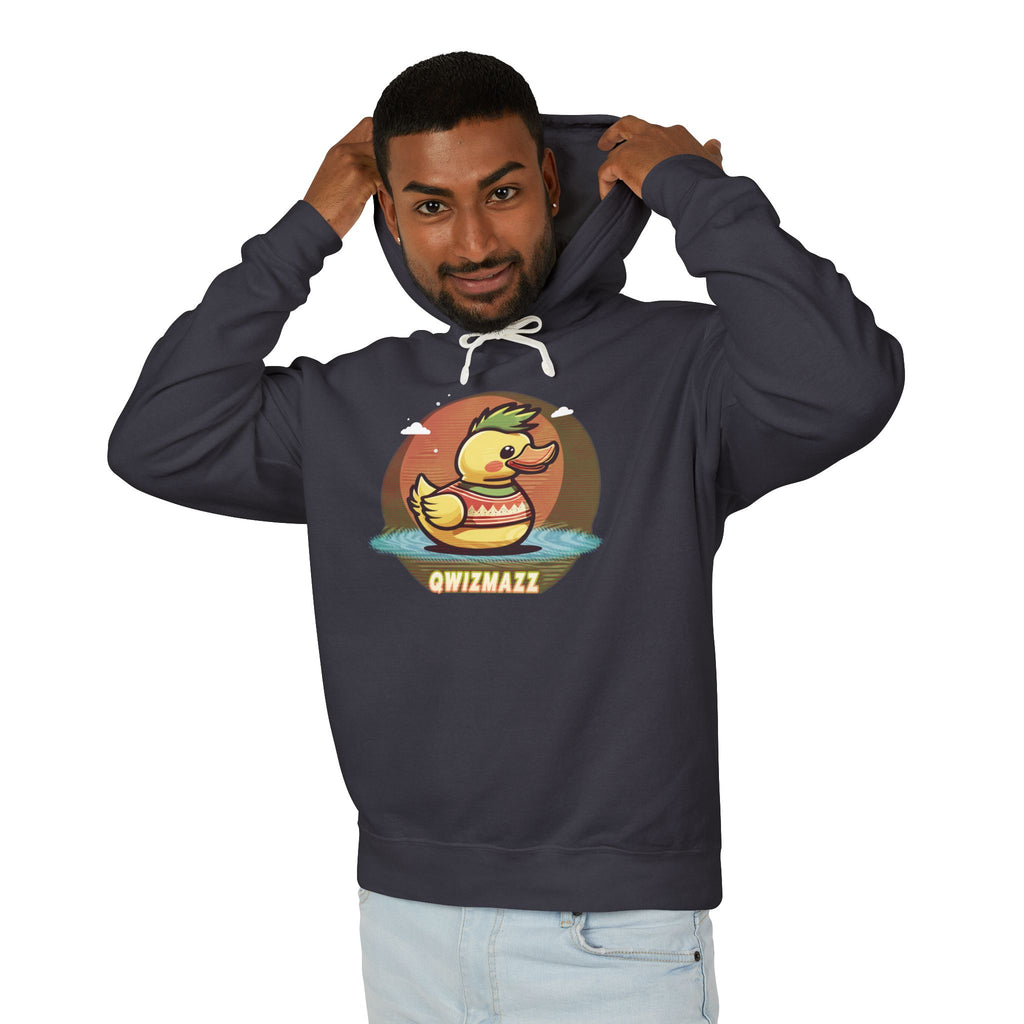 Quimbly the Duck Swim Team Hoodie — Cute Retro Duck Lifeguard Pullover