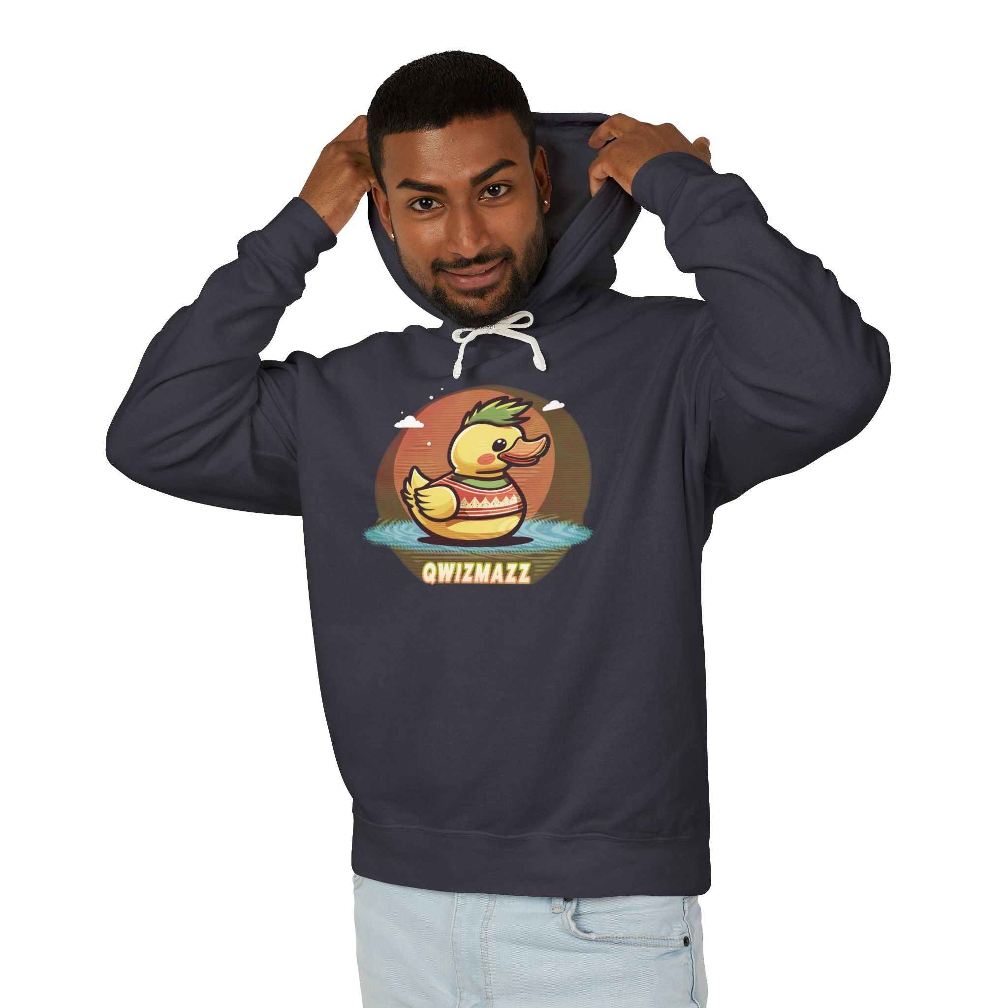 Quimbly the Duck Swim Team Hoodie — Cute Retro Duck Lifeguard Pullover