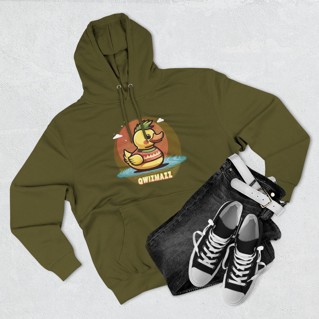 Quimbly the Duck Rubber Duck Retro Hoodie — QWIZMAZZ Graphic Pullover