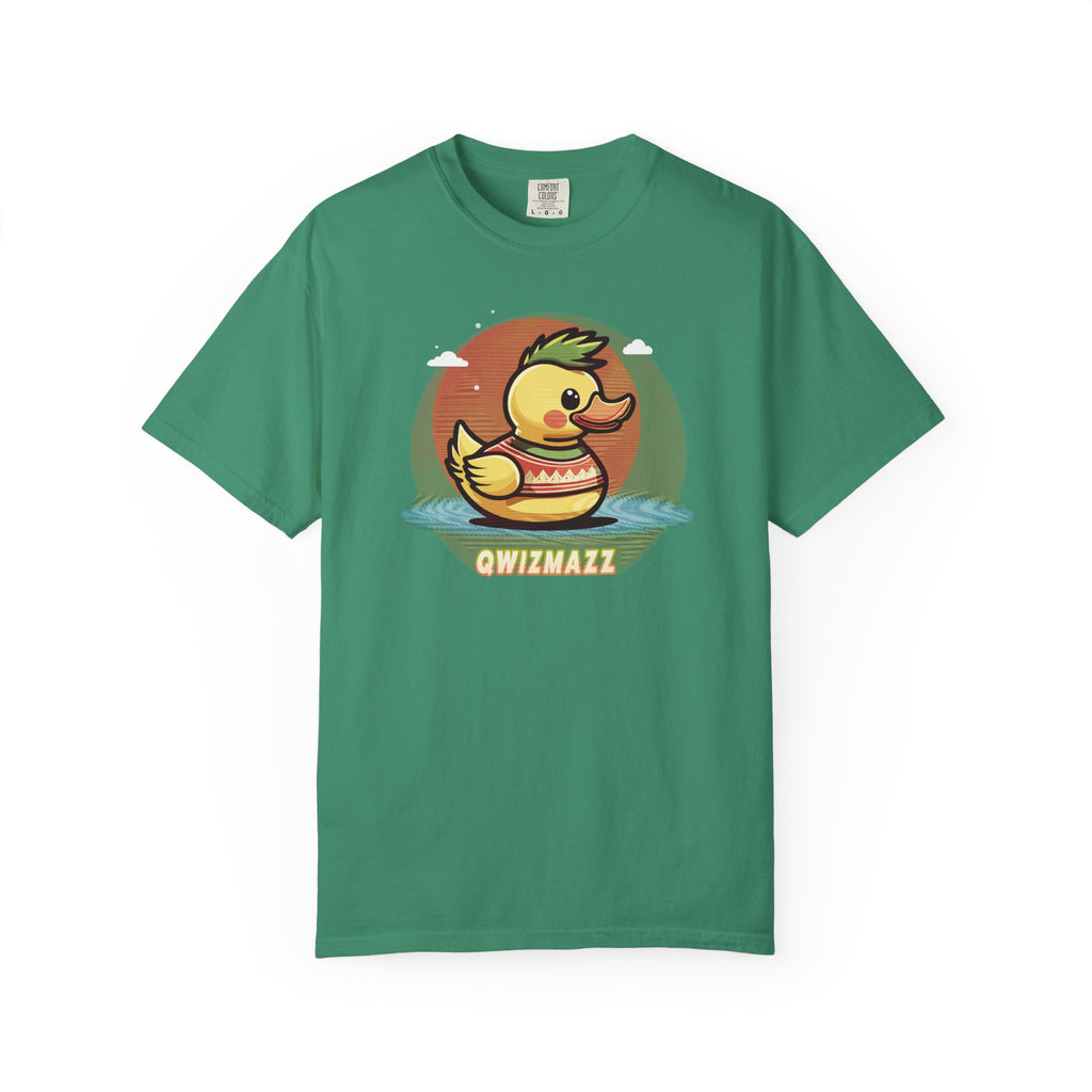 Quimbly the Duck Graphic T-Shirt — Cute Retro Rubber Duck Illustration (QWIZMAZZ)