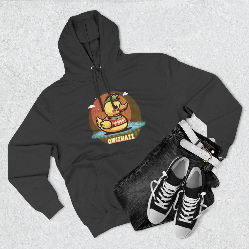 Quimbly the Duck Rubber Duck Retro Hoodie — QWIZMAZZ Graphic Pullover
