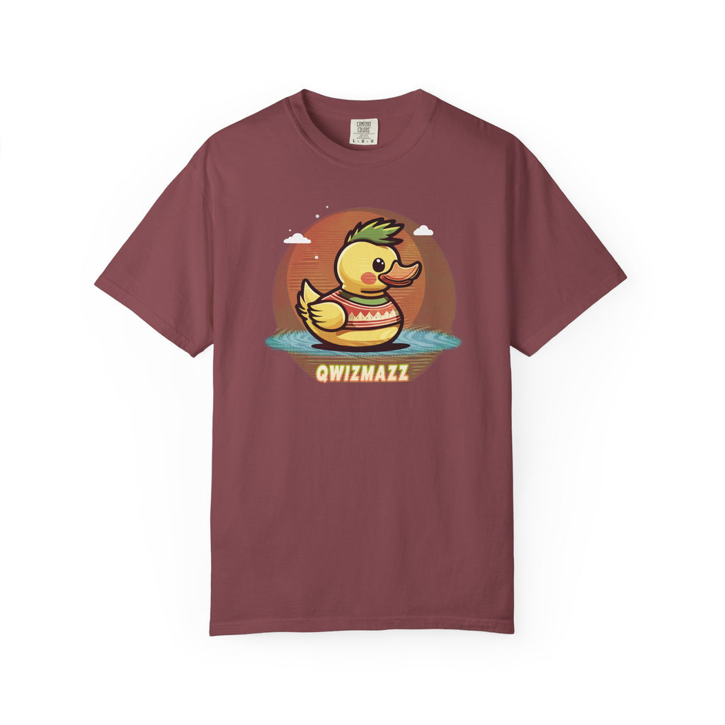 Quimbly the Duck Graphic T-Shirt — Cute Retro Rubber Duck Illustration (QWIZMAZZ)