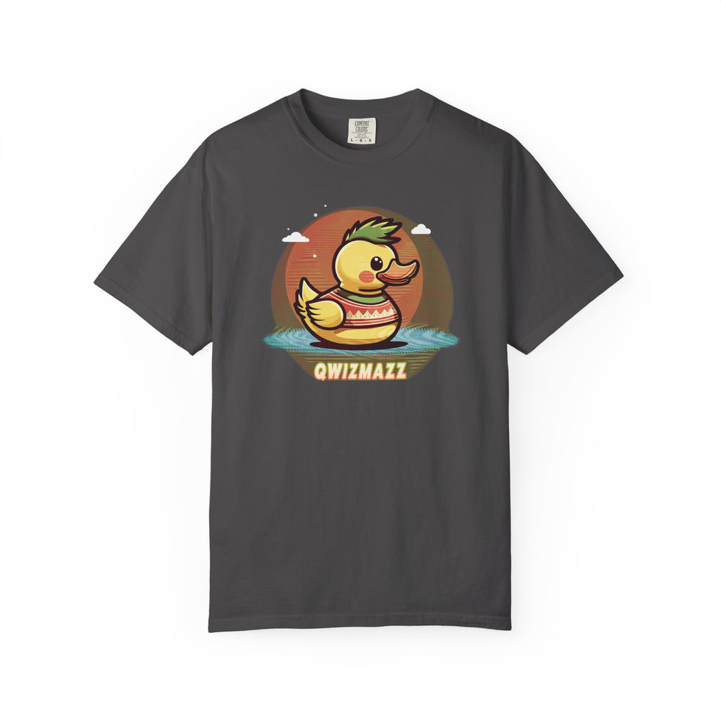 Quimbly the Duck Graphic T-Shirt — Cute Retro Rubber Duck Illustration (QWIZMAZZ)