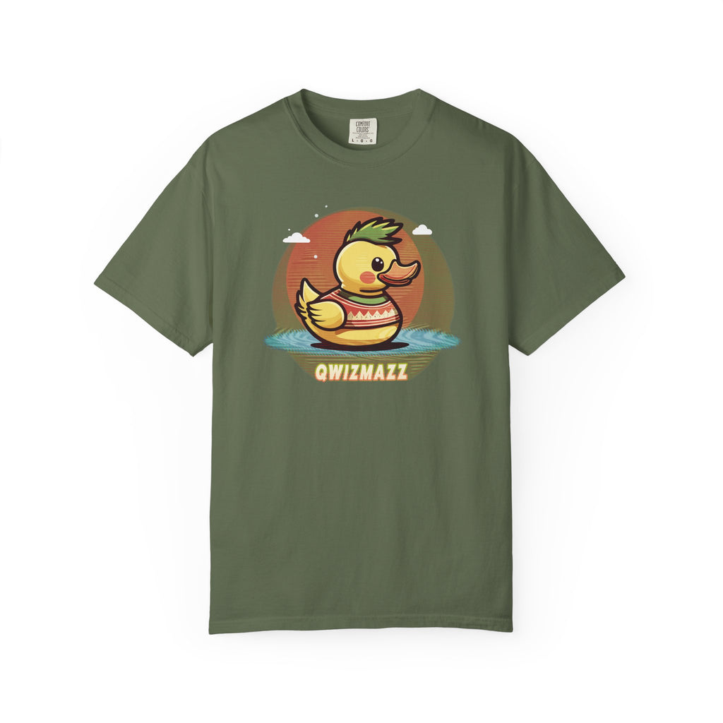 Quimbly the Duck Graphic T-Shirt — Cute Retro Rubber Duck Illustration (QWIZMAZZ)
