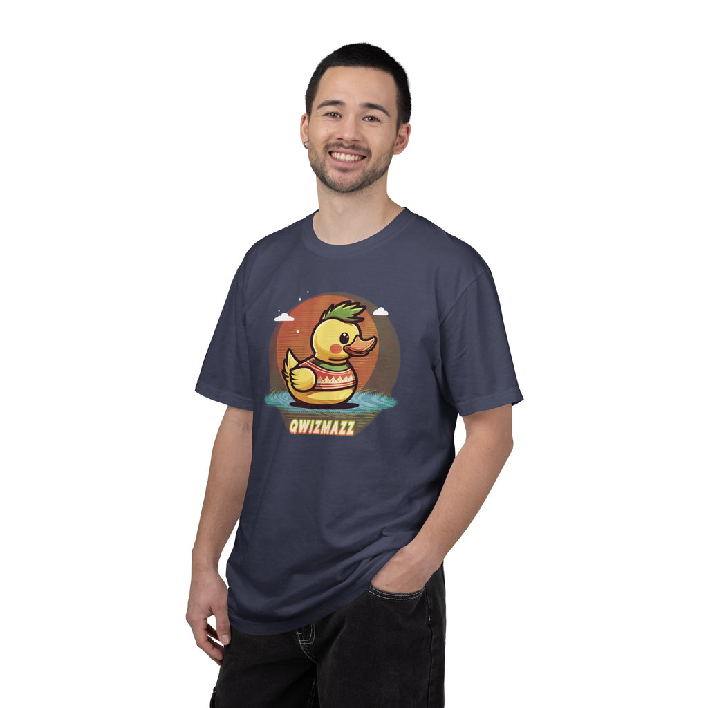 Quimbly the Duck Graphic T-Shirt — Cute Retro Rubber Duck Illustration (QWIZMAZZ)