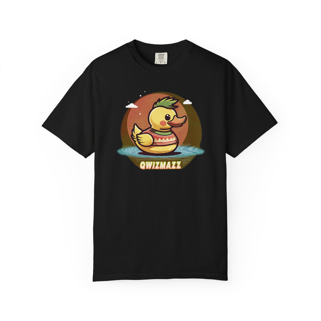 Quimbly the Duck Graphic T-Shirt — Cute Retro Rubber Duck Illustration (QWIZMAZZ)