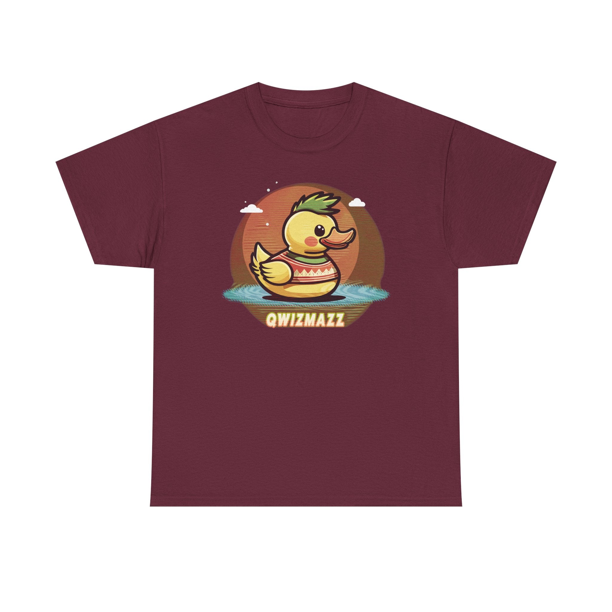 Vintage Rubber Duck T‑Shirt — Playful "QWIZMAZZ" Graphic Tee