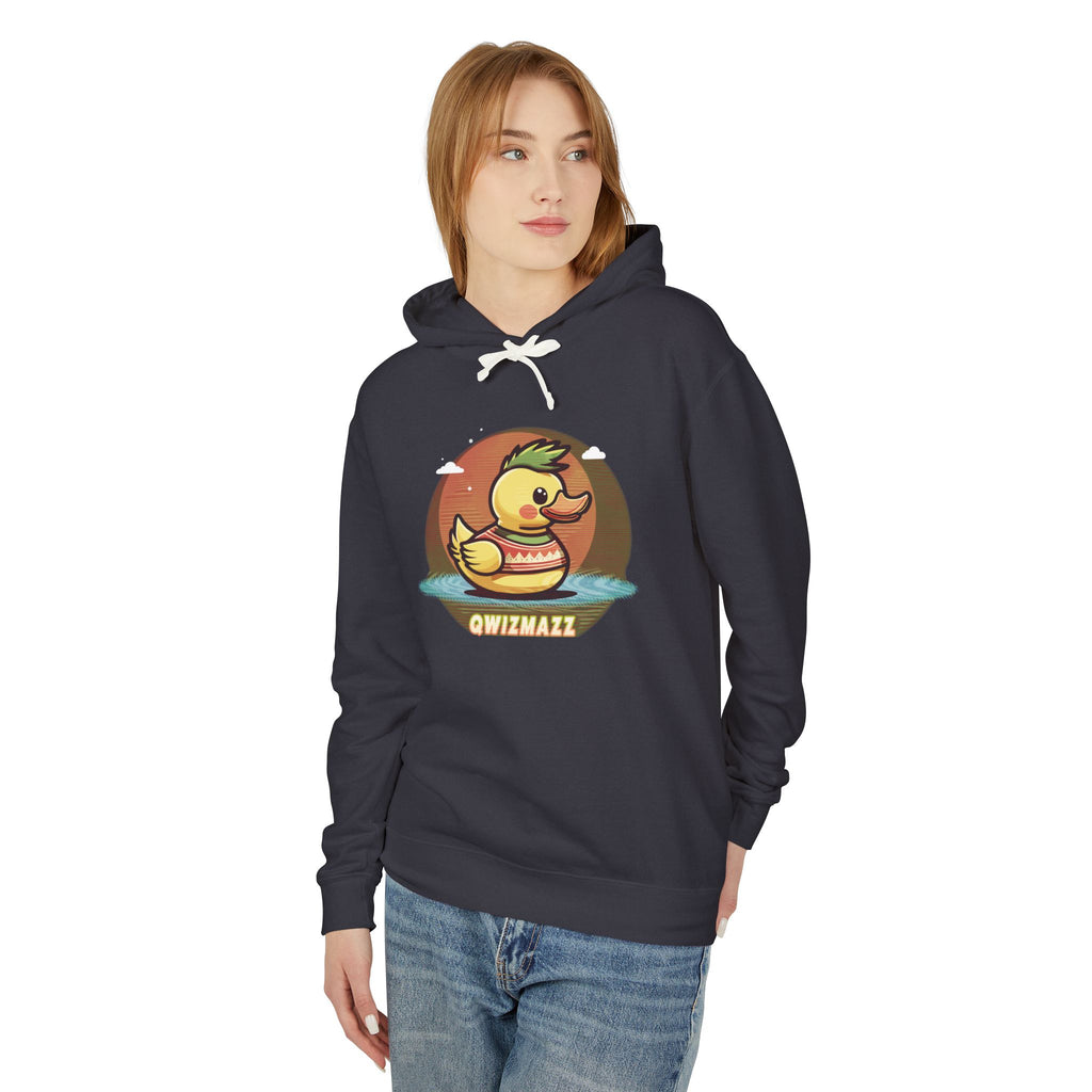 Quimbly the Duck Swim Team Hoodie — Cute Retro Duck Lifeguard Pullover