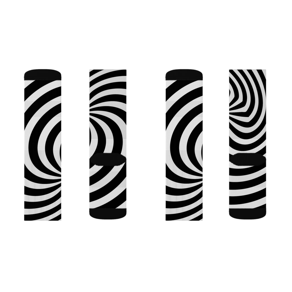 Signal: Direktive-Socken – Op-Art-Sublimationssocken, Psychedelic-Funky-Socken, Strümpfe mit optischer Täuschung, Socken mit Retro-Print, Schuhe mit geometrischem Muster