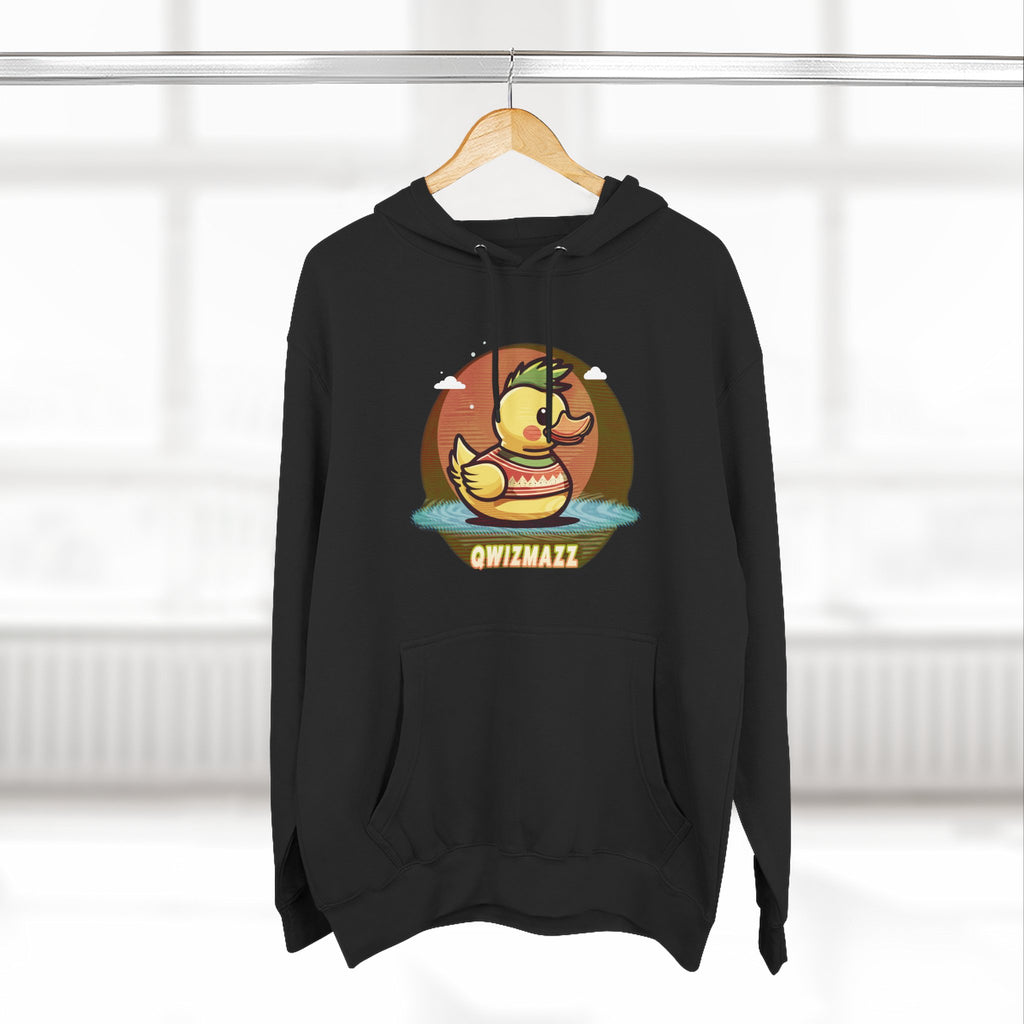 Quimbly the Duck Rubber Duck Retro Hoodie — QWIZMAZZ Graphic Pullover