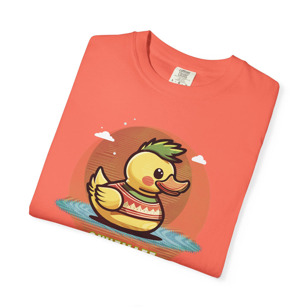 Quimbly the Duck Graphic T-Shirt — Cute Retro Rubber Duck Illustration (QWIZMAZZ)