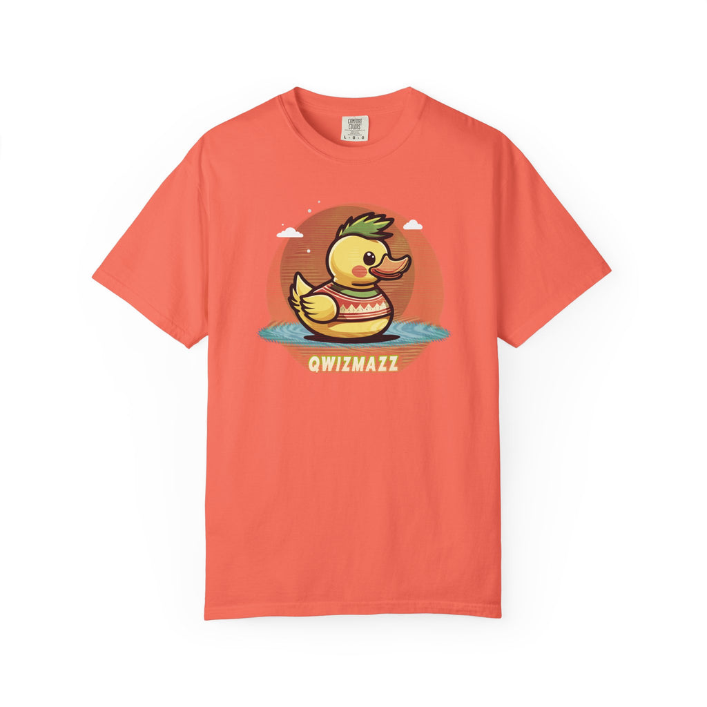 Quimbly the Duck Graphic T-Shirt — Cute Retro Rubber Duck Illustration (QWIZMAZZ)