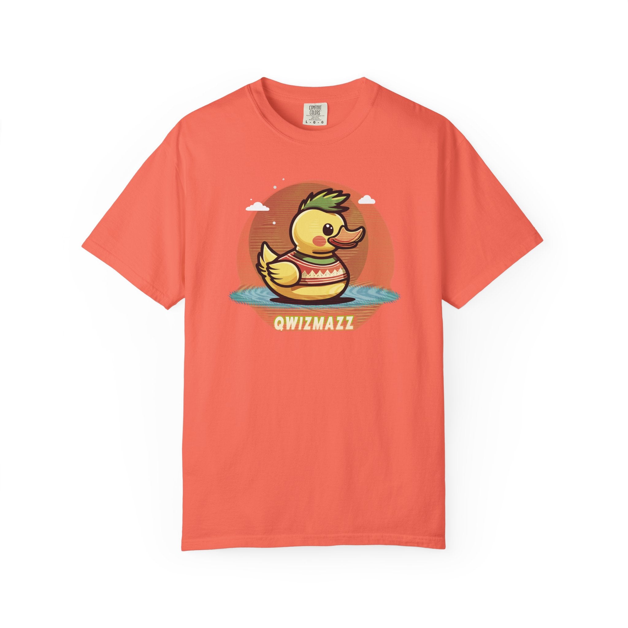 Quimbly the Duck Graphic T-Shirt — Cute Retro Rubber Duck Illustration (QWIZMAZZ)